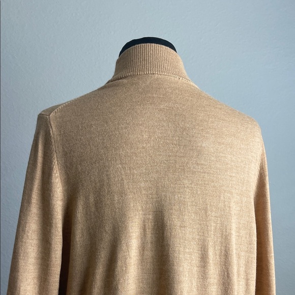 100% Merino Wool Elegant Camel Color Women's Open Cardigan Size Medium - Picture 9 of 12